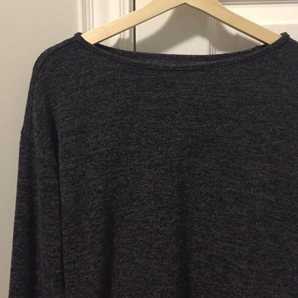 Dark gray heather long sleeve sweater